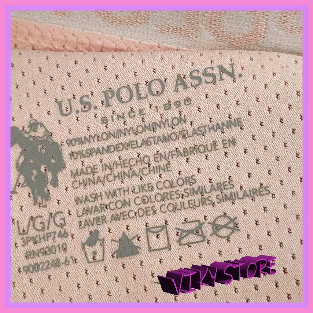 NWT U.S POLO ASSN 3 Pack Multicolor Hipsters Tag Free L
