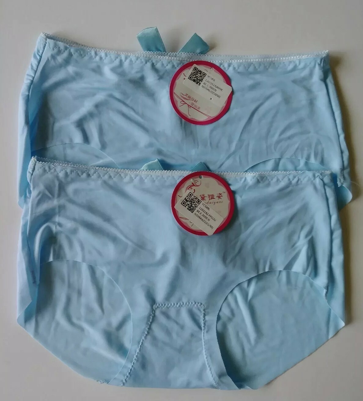 SET OF 2 CHINESE BRIEF PANTY L.BLUE SZ XS NWT.