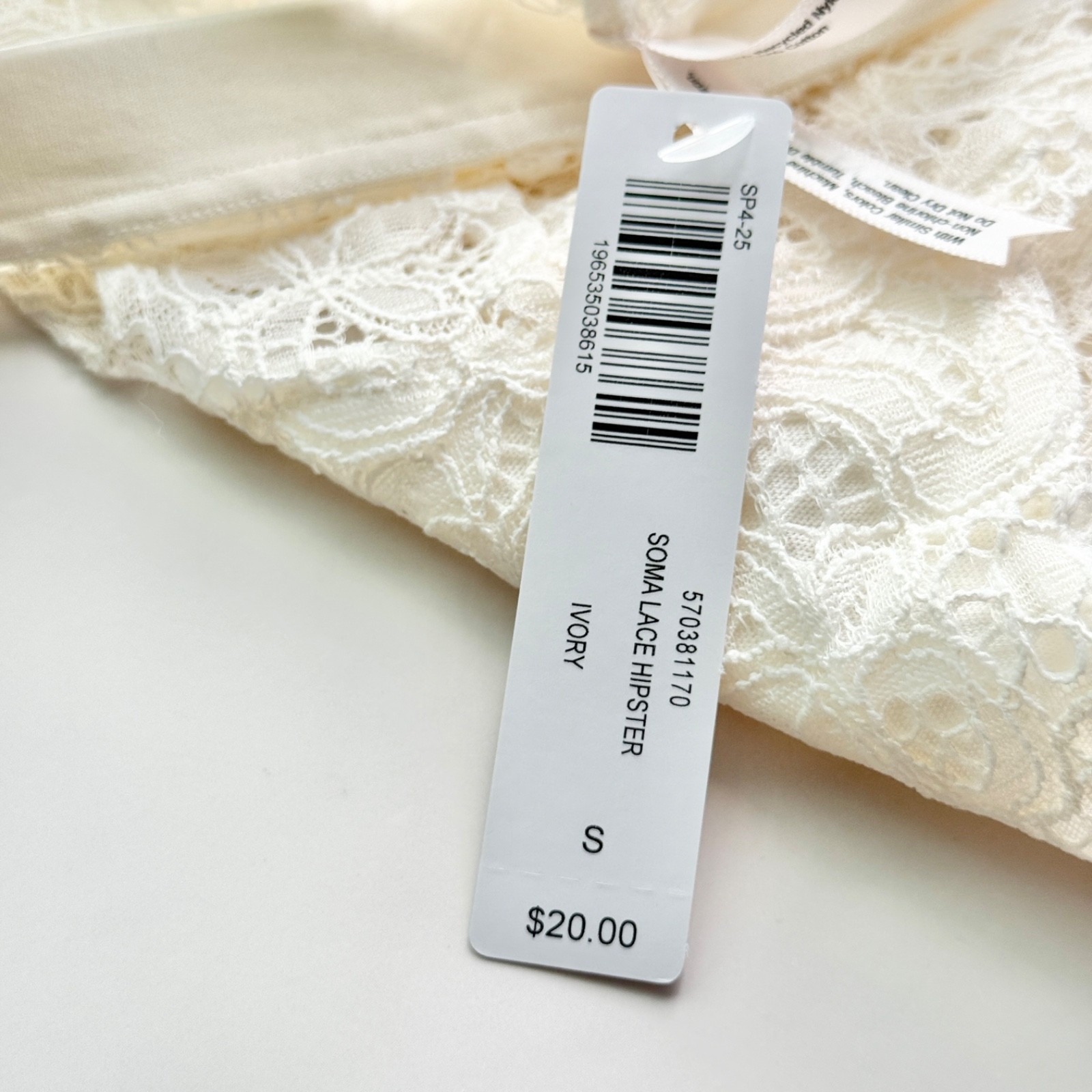 Soma Hipster With Lace Panty Ivory Size S/M/XL