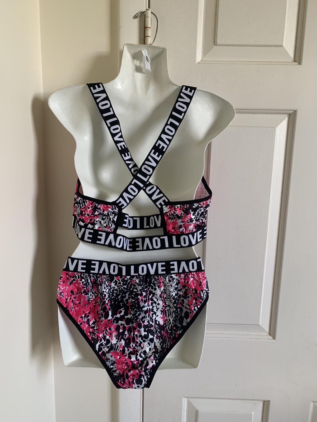 New Love bra underwear women’s size 1XL extra large pink set thin comfort light