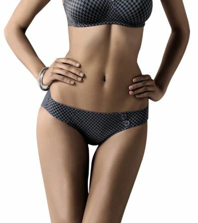 Rosa Faia GREY BLACK 1475 Josephine Bikini Brief, Size US06, NWOT