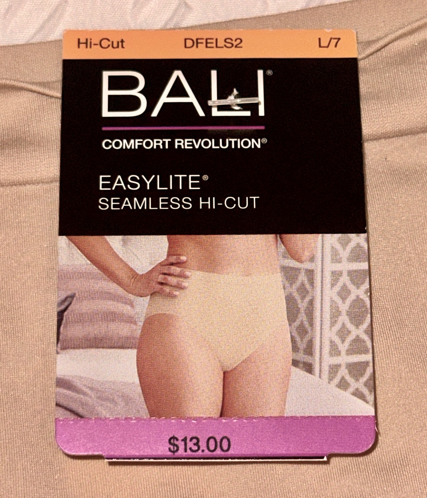 BALI Comfort Revolution Easylite Seamless Taupe Nude Hi Cut Panty Womens M 6 L 7