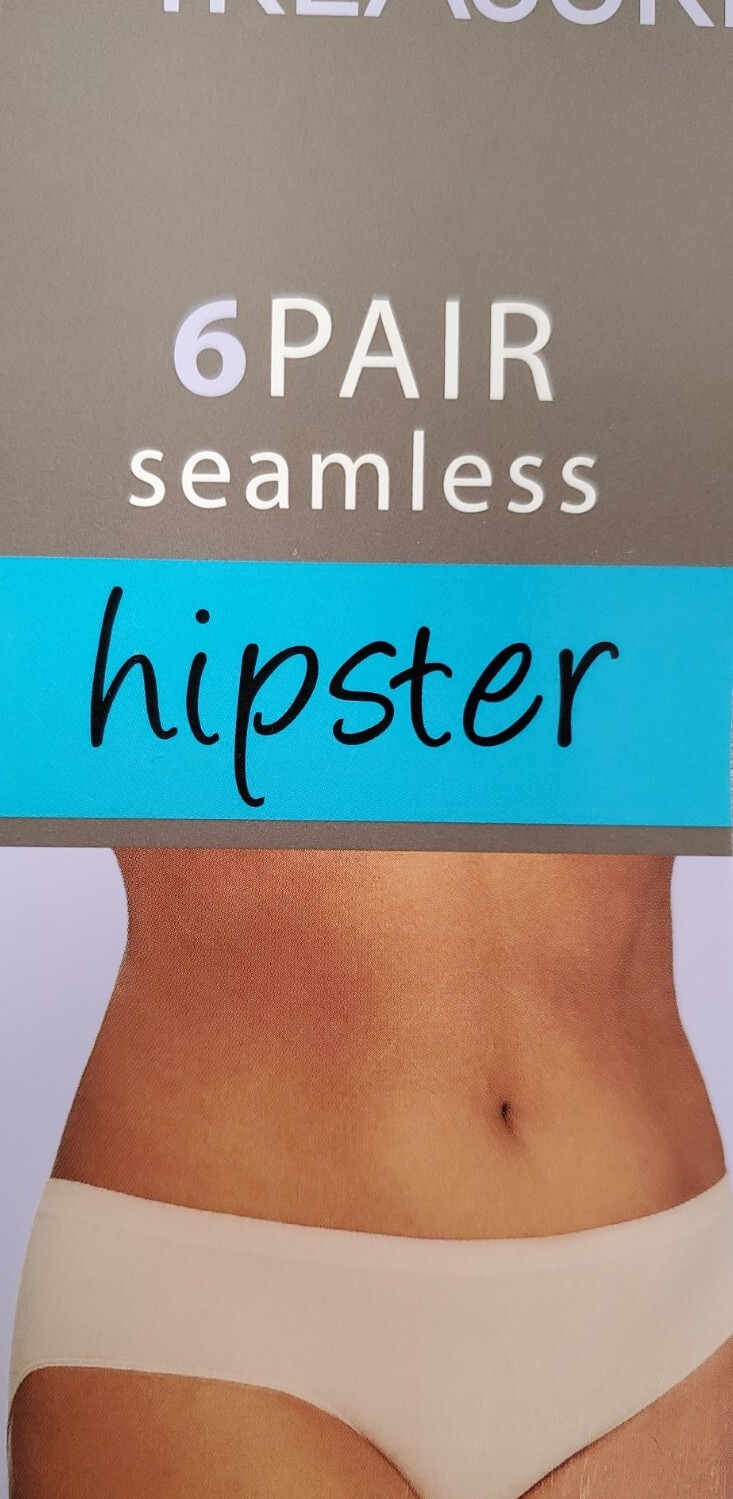 Secret Treasures HIPSTER 6pk Size 3X & 4X Seamless Panties Gray Black Tan White