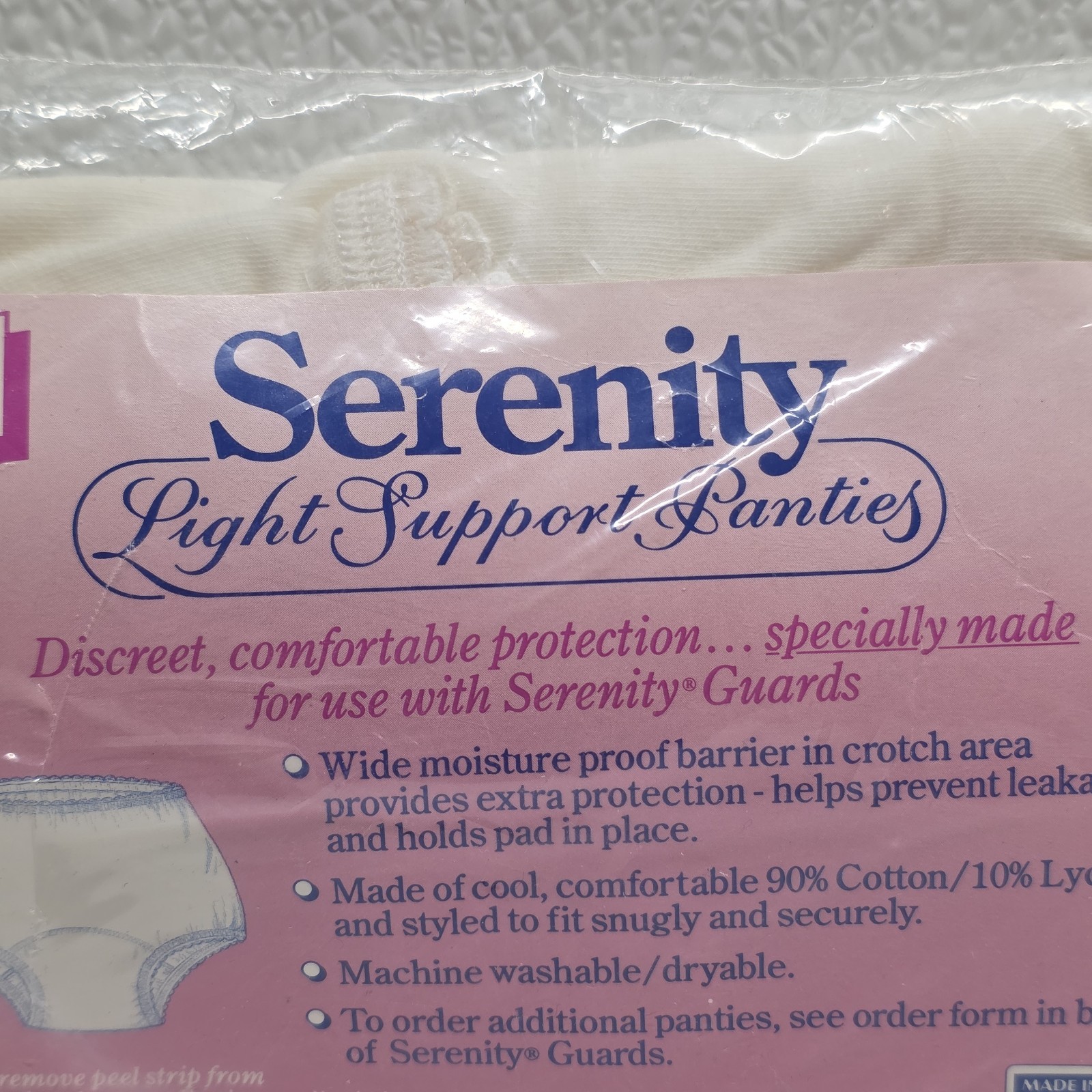 Vintage Serenity Light Support Panty 1992 Womens XL White Cotton Lycra