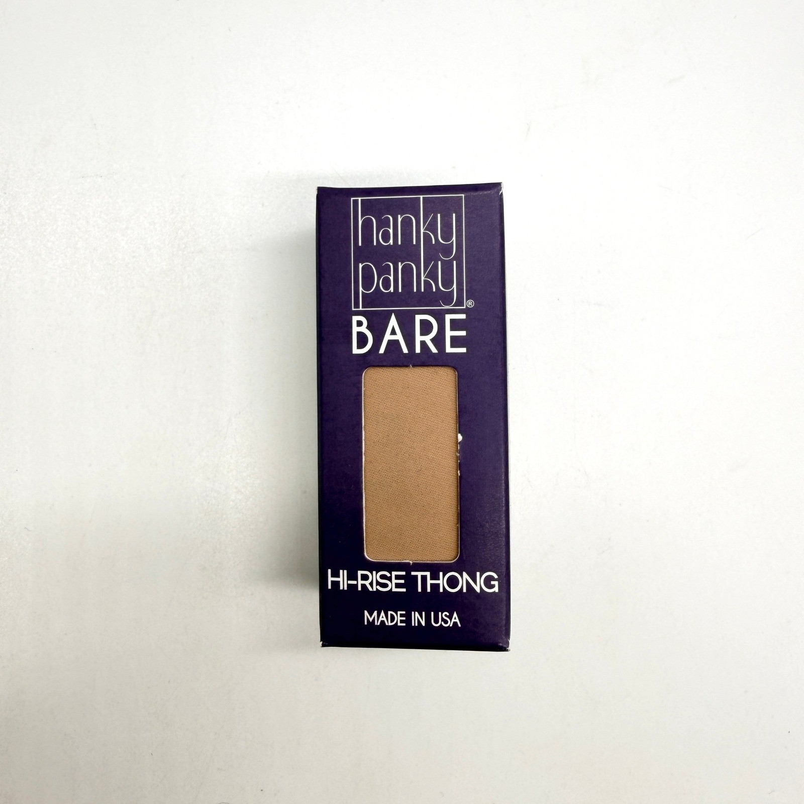 HANK PANKY Bare Hi-Rise Thong Womens Small Nude Biscuit New In Box
