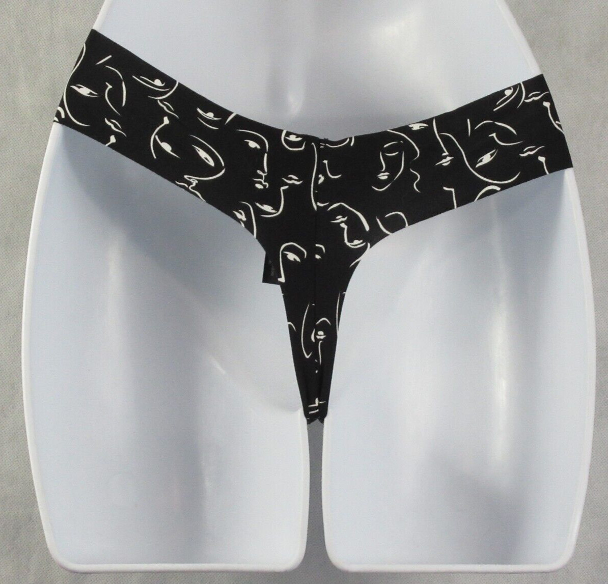 Alfani Women’s Laser-Cut Thong Panty Underwear, Black Silhouette, Medium