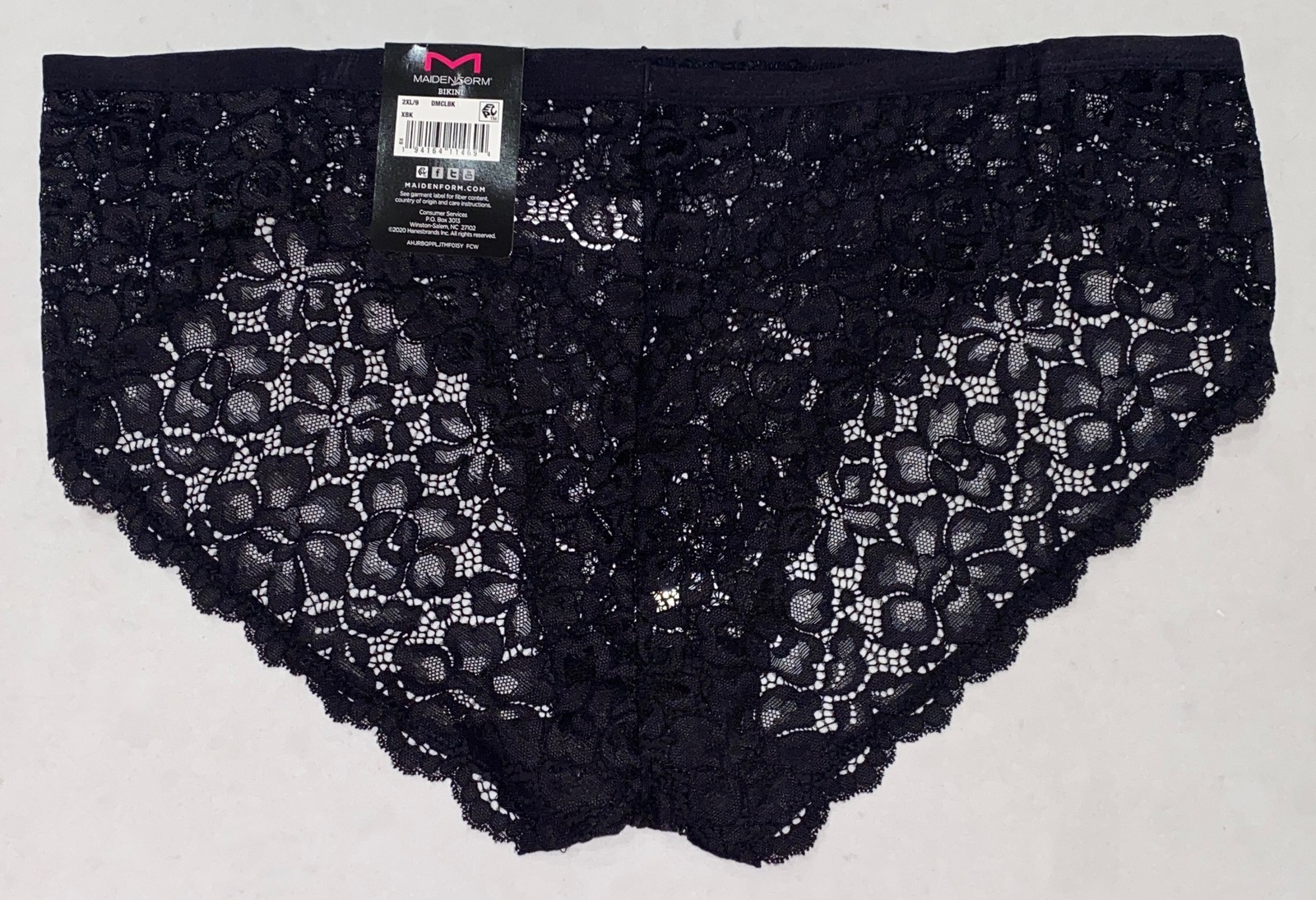 MAIDENFORM Luxurious Sexy Must Have Allover Lace Black Bikini Panty Womens M 2XL
