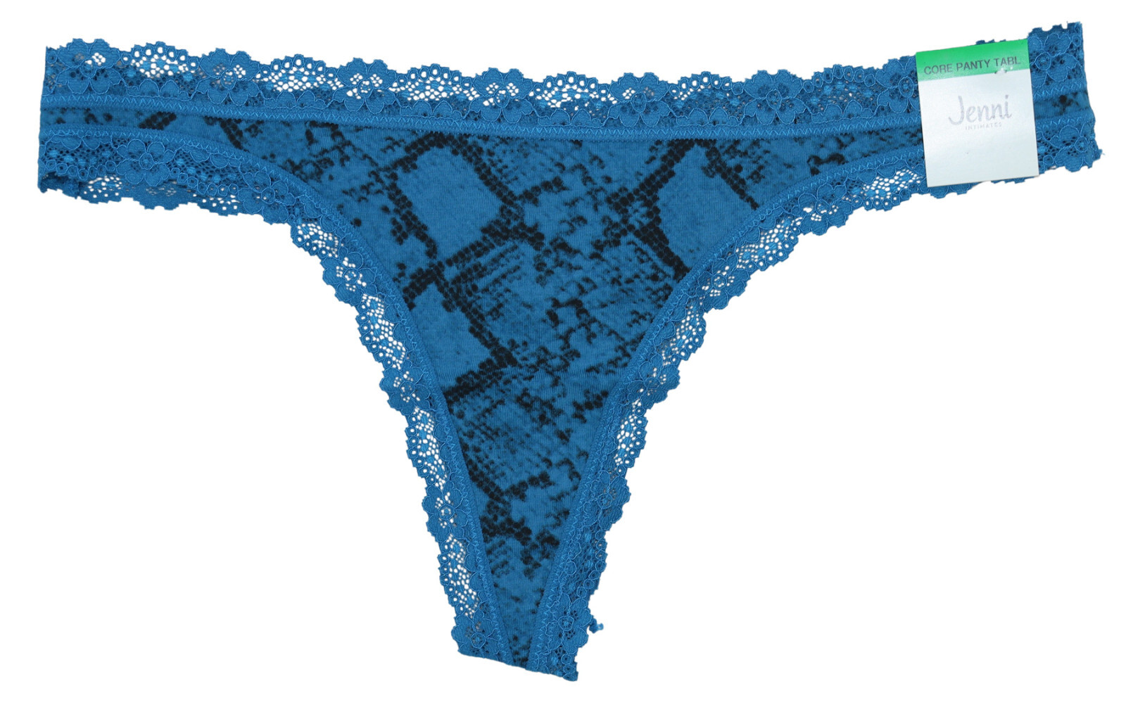 Jenni by Jennifer Moore Lace Edge Snake Print Thong Panty Women’s Underwear NWT