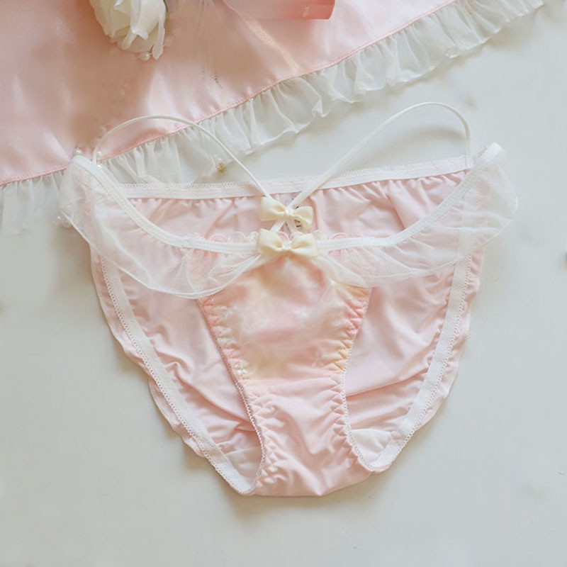Sweet Womens School Panties Briefs Bow Cute Lolita Ruffles Knickers Underwear