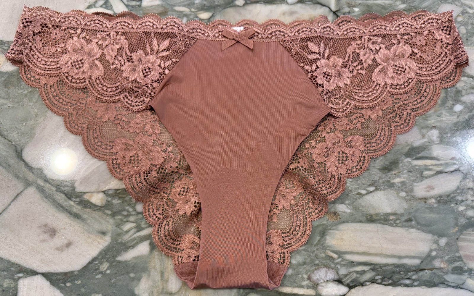 NEW Victoria Secret Dream Angels Lace Trim Cheeky Panty Vintage Rose XL or XXL