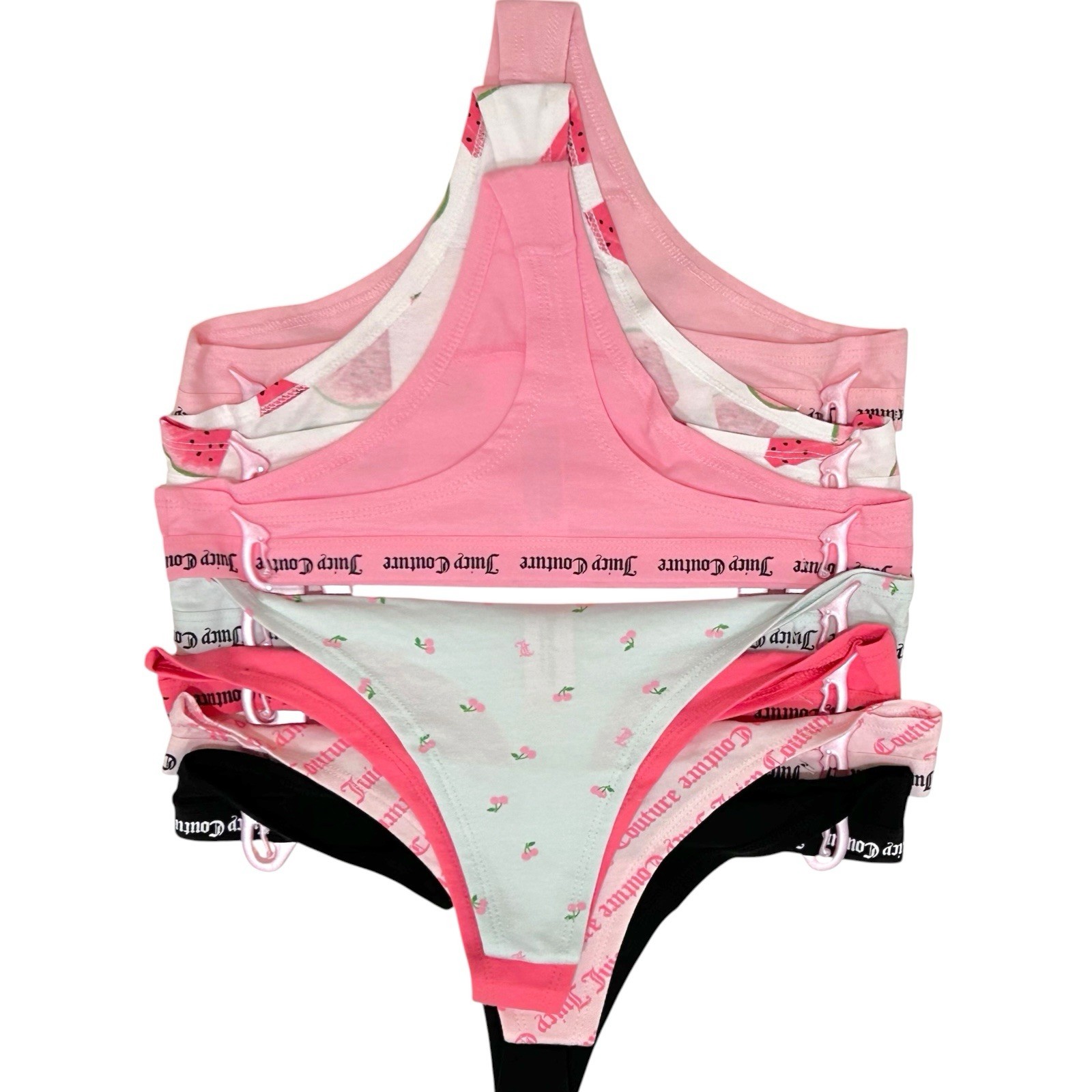 NWT Juicy Couture 7-Pack Thong Panties MED Watermelon Cherries Cotton Spandex