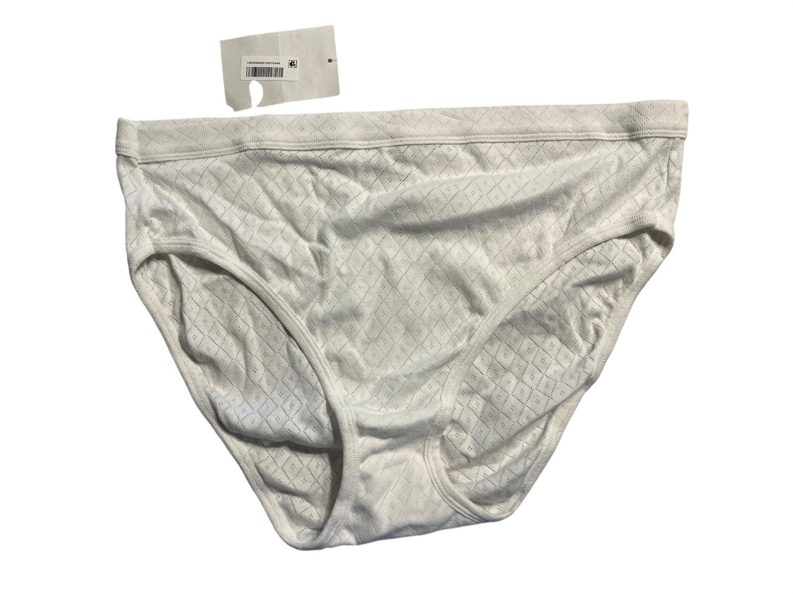 Jockey Womens Elance Brief White Cotton Jacquard Size 9 NWT