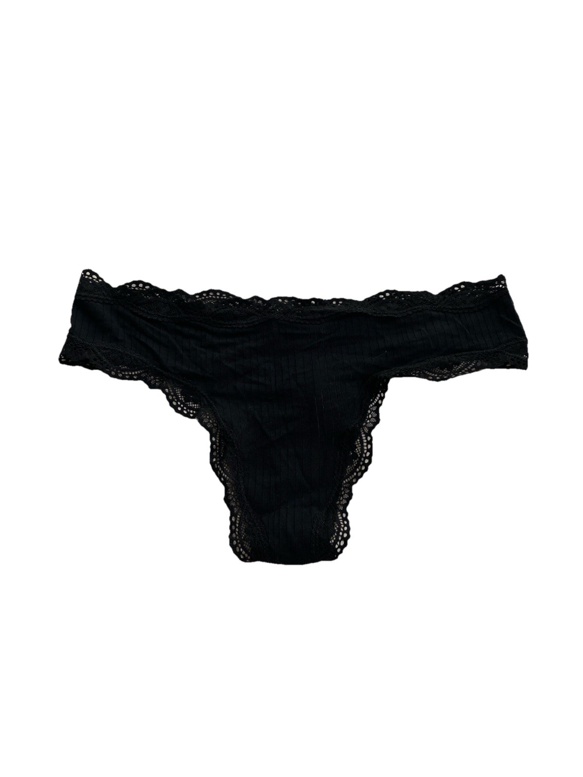 Aerie Superchill Women’s Modal Lace Thong Underwear Black Size S