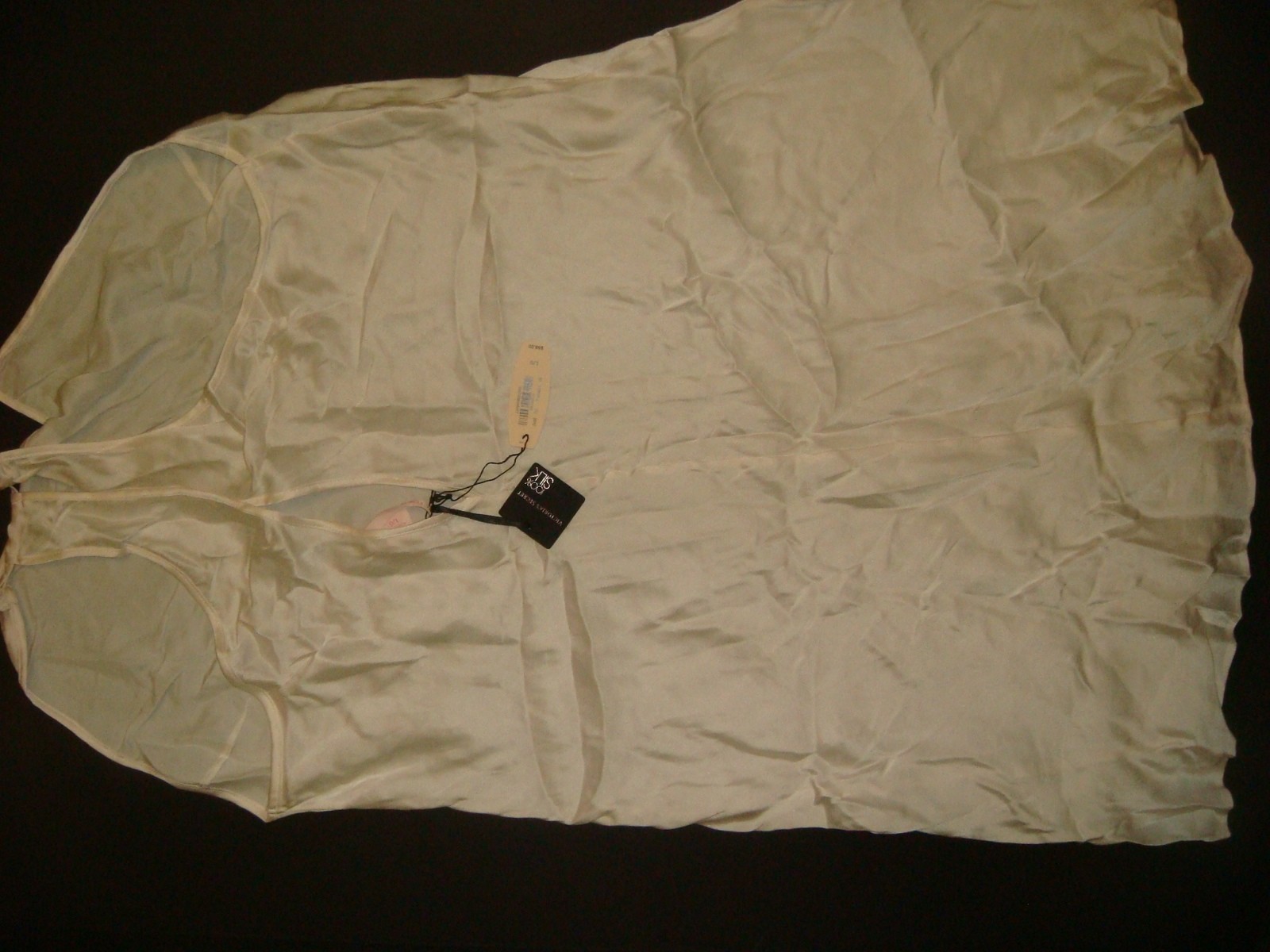 NWT Victoria’s Secret M SLIP+M panty beaded IVORY coconut white 100% SILK BRIDAL
