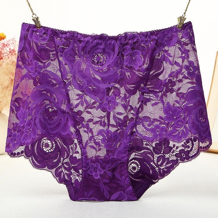 4 Pack Ladies Knickers Sexy Full Lace High Waist Briefs Lingerie Women Underwear