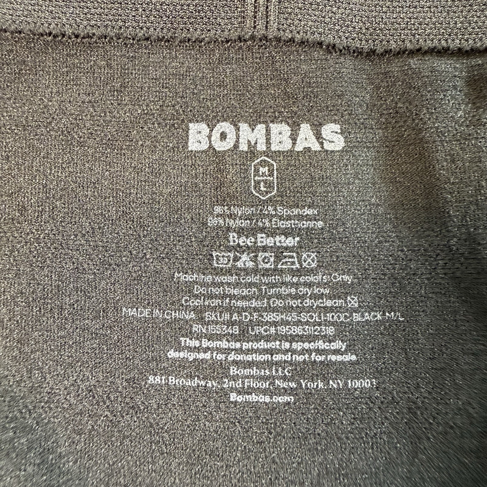 Bombas Womens Black Seamless Brief Underwear Size M/L 6-12 NEW