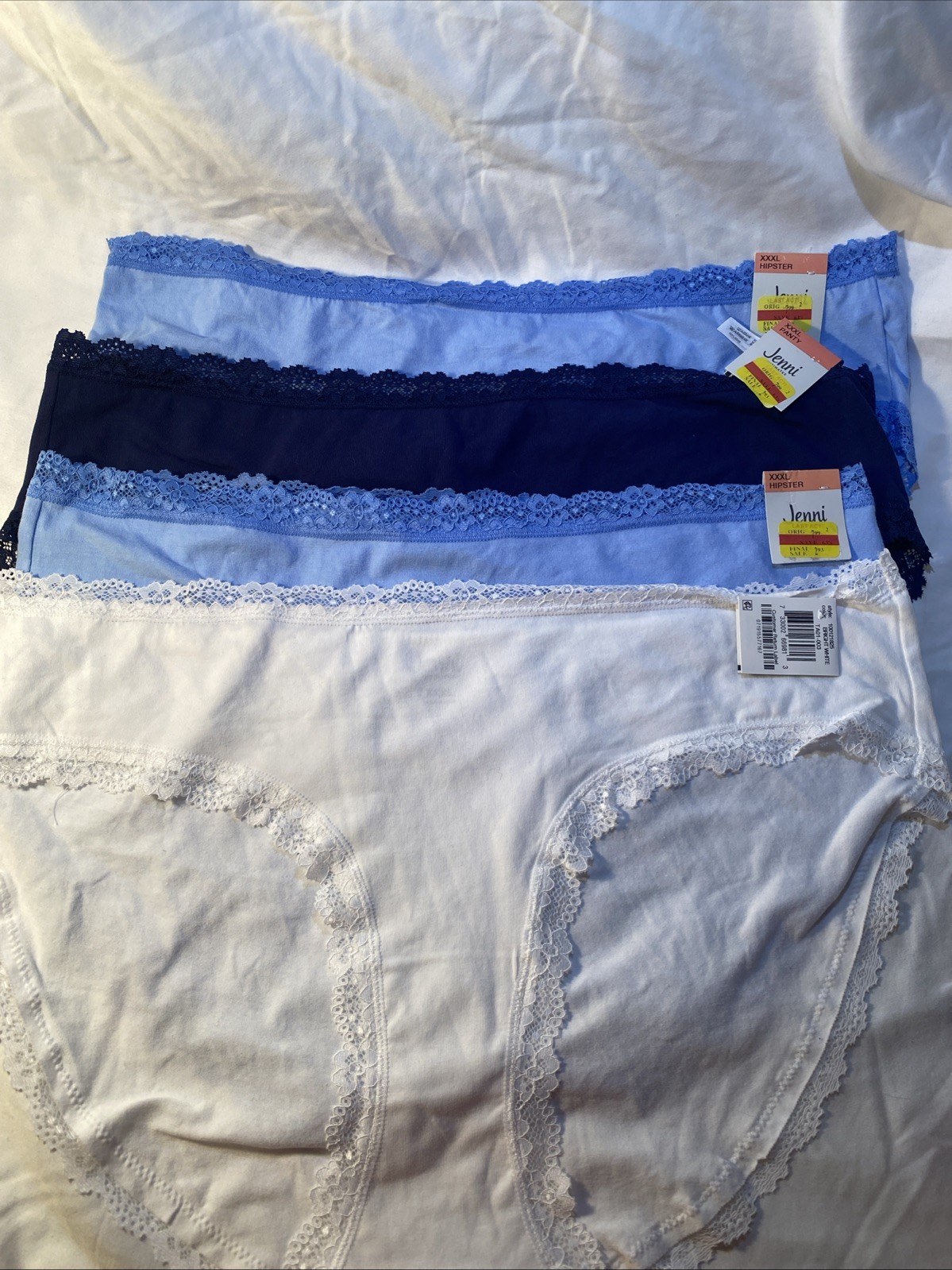 Jenni Intimates 4 Pieces Of Hipster Lace Trim Panties Underwear Size XXXL (3XNew