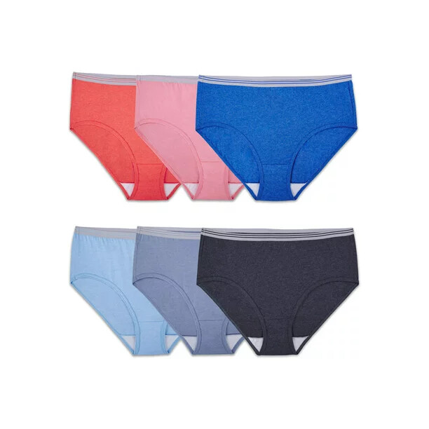 Fruit of the Loom Women’s Low-Rise Brief Underwear, 6 or 12 Pack, Sizes S-2XL