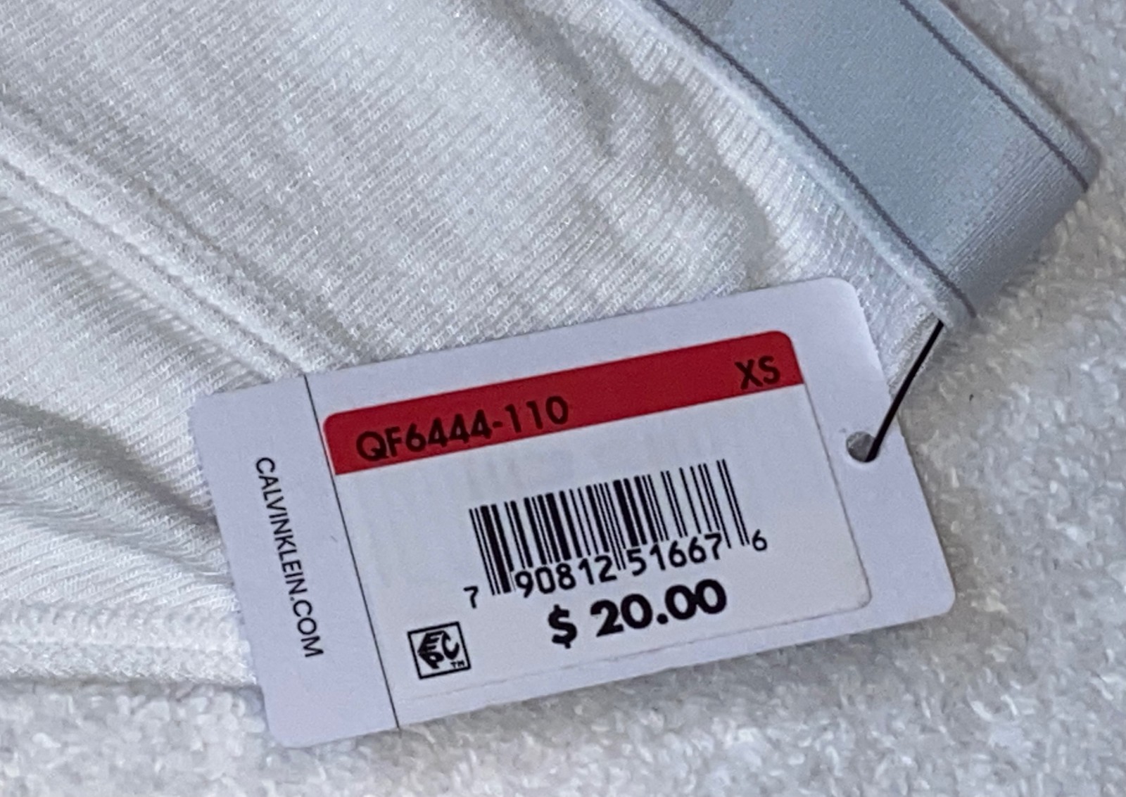 CALVIN KLEIN Pure Ribbed Soft Modal White Grey Hipster Panty Womens S 5 L 7 XL 8