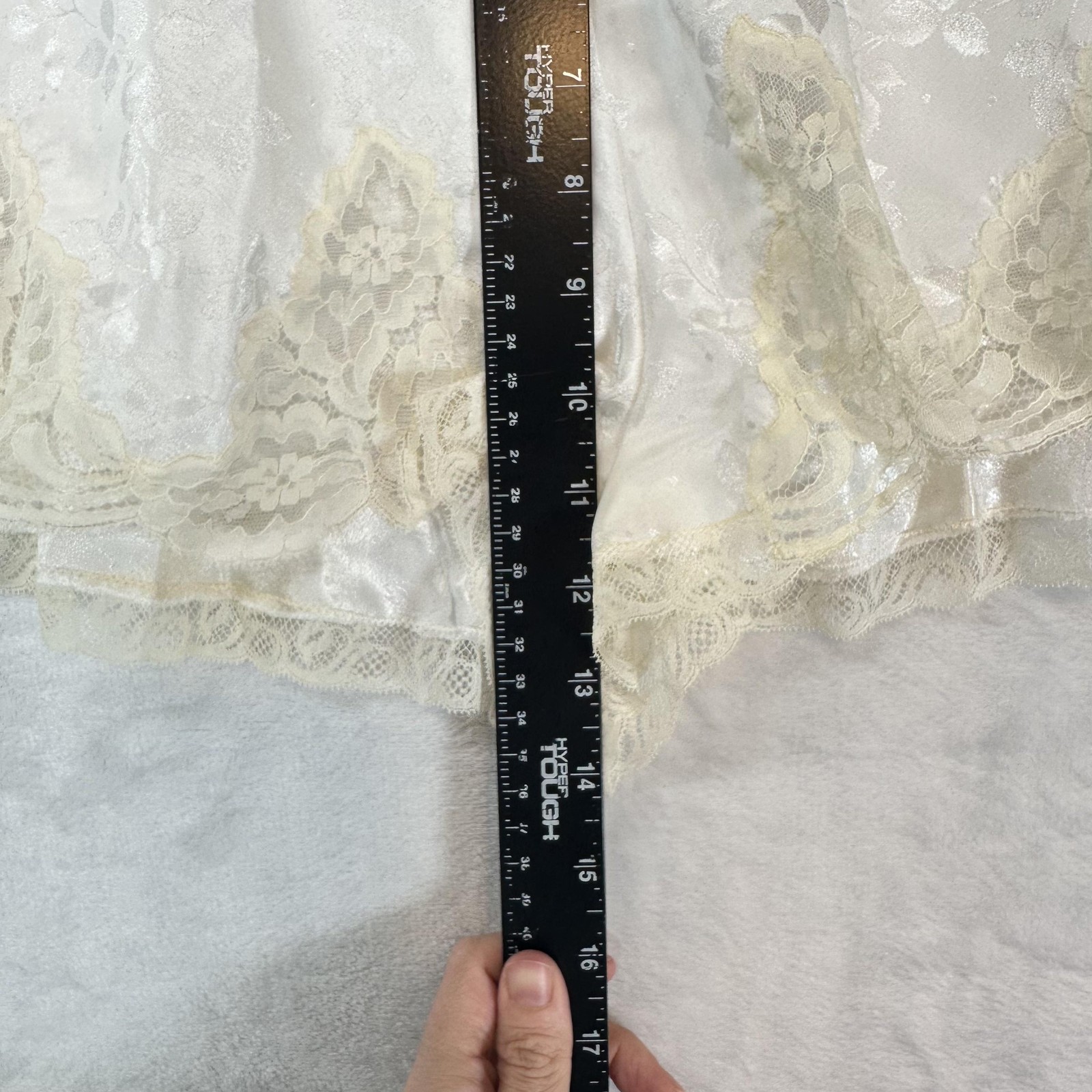 Vintage Christian Dior Tap Shorts Womens S White Floral Satin Lace Trim Lingerie