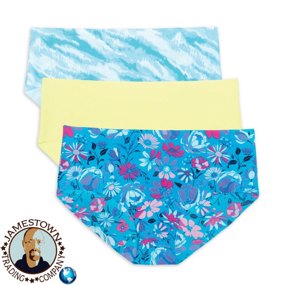 No Boundaries Juniors No Show Blooms/Lime/Wash Hipster Panty 3 pack XL