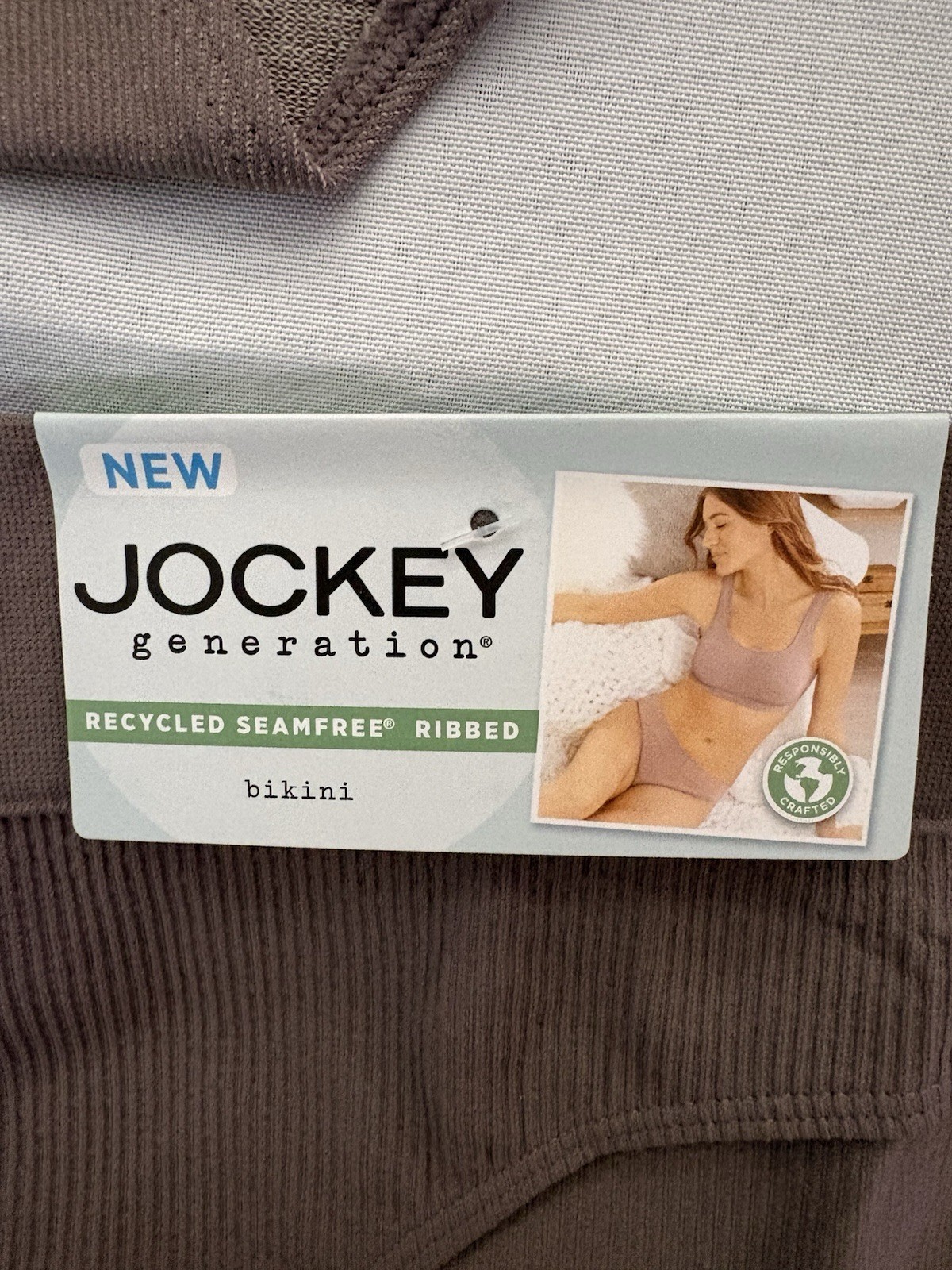 NEW Jockey Generation Recycled Seamfree Ribbed Bikini Panty 2 Pair Womens XLarge