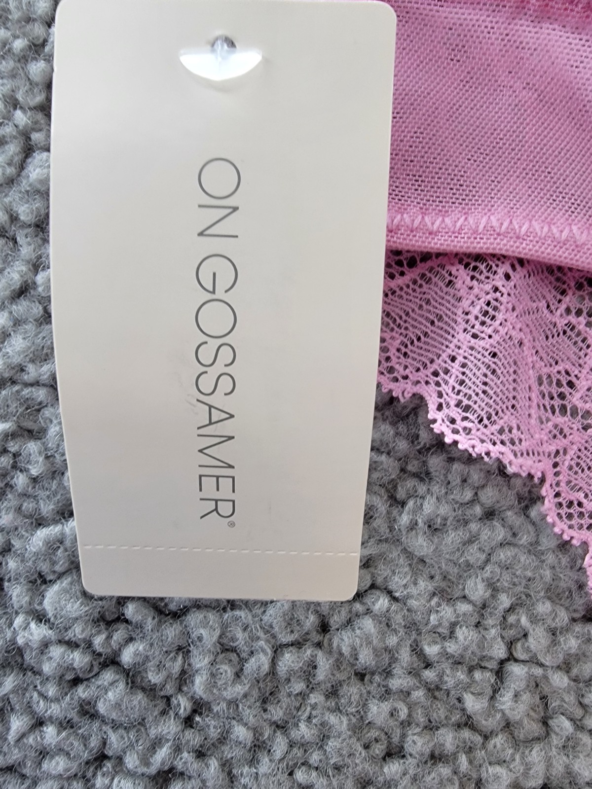 On Gossamer Luxe Lace Scallop Edge Thong Women’s Small Pink Berry Pull On