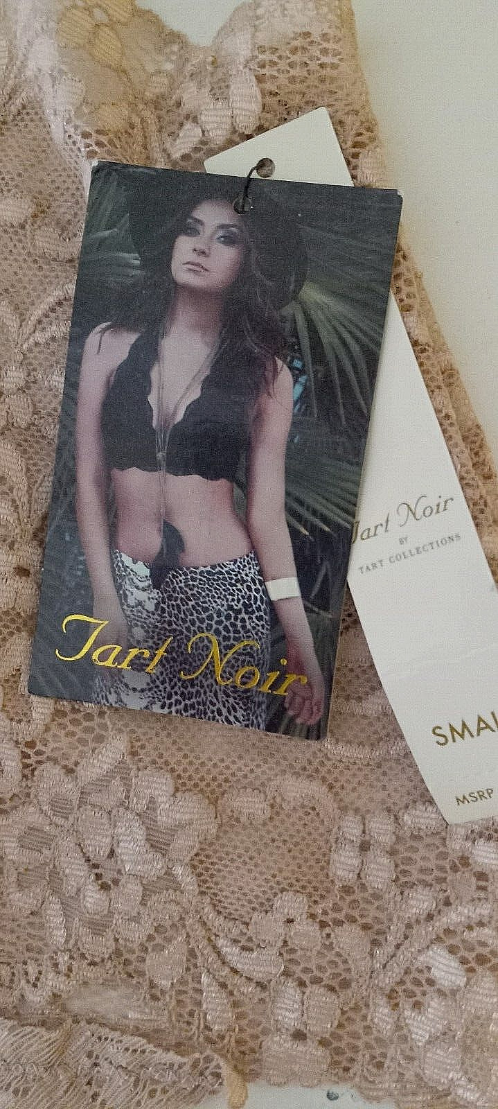 Tart Noir 90% nylon, 10% spandex solid beige lace brief Size Small