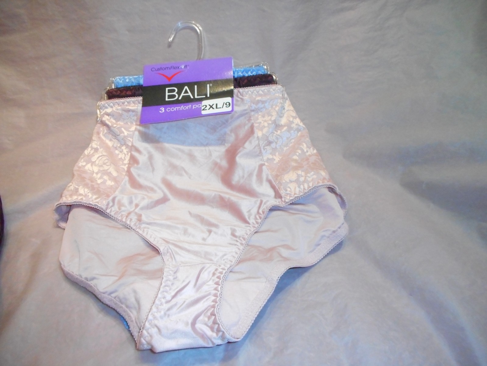 3 PK Bali Multicolor Double Support Brief Panty Medium,Large, XL & 2X/9