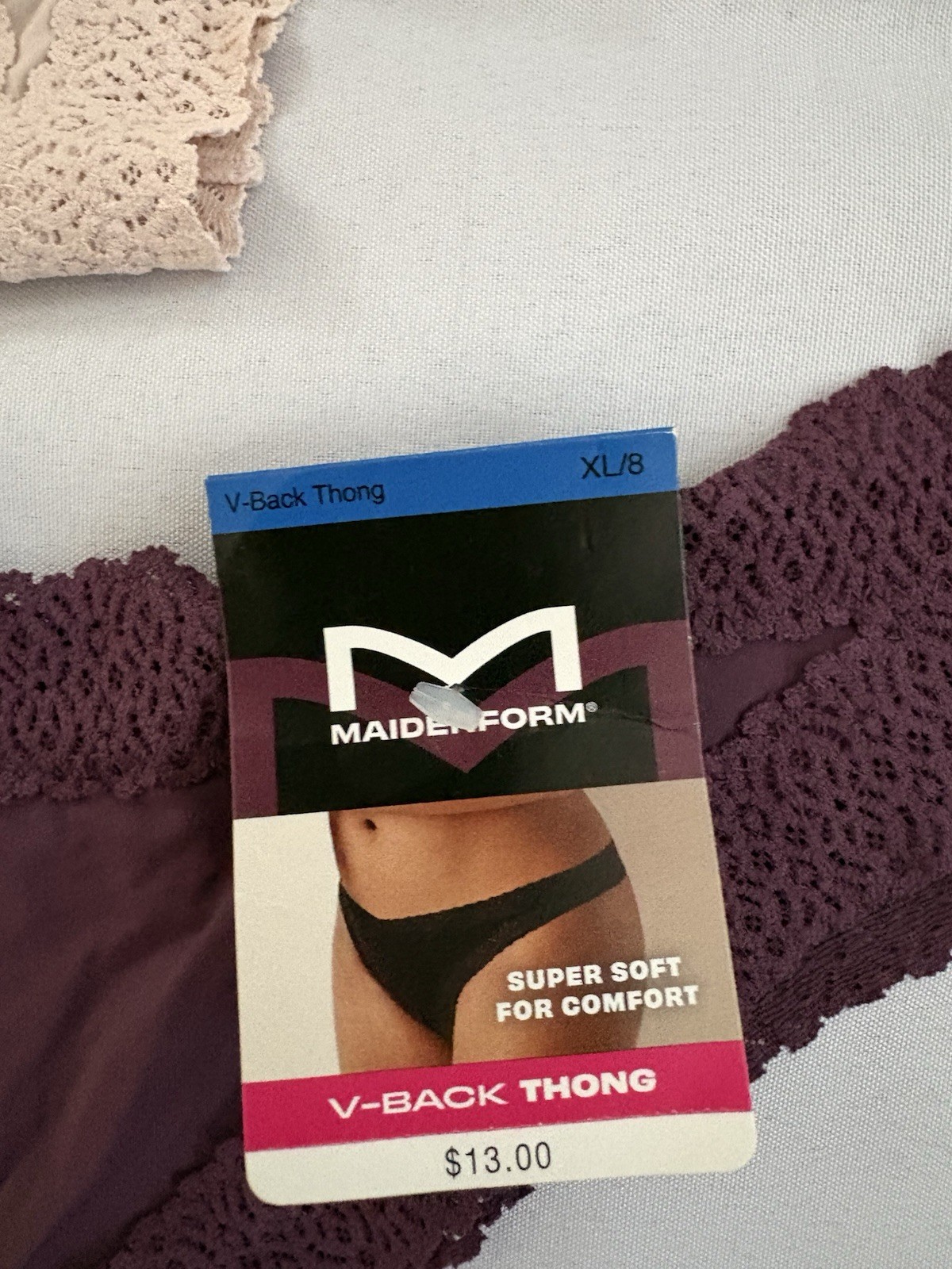 NEW Maidenform DMMVBT V Back Thong 2 Pair XLarge 8 Women’s Thong Multicolor