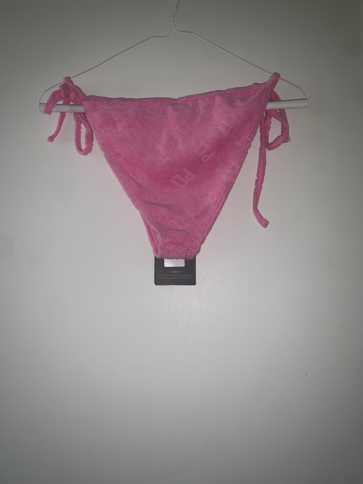 PrettyLittleThing Pink Logo Tie-Side Bikini Panties Women’s M