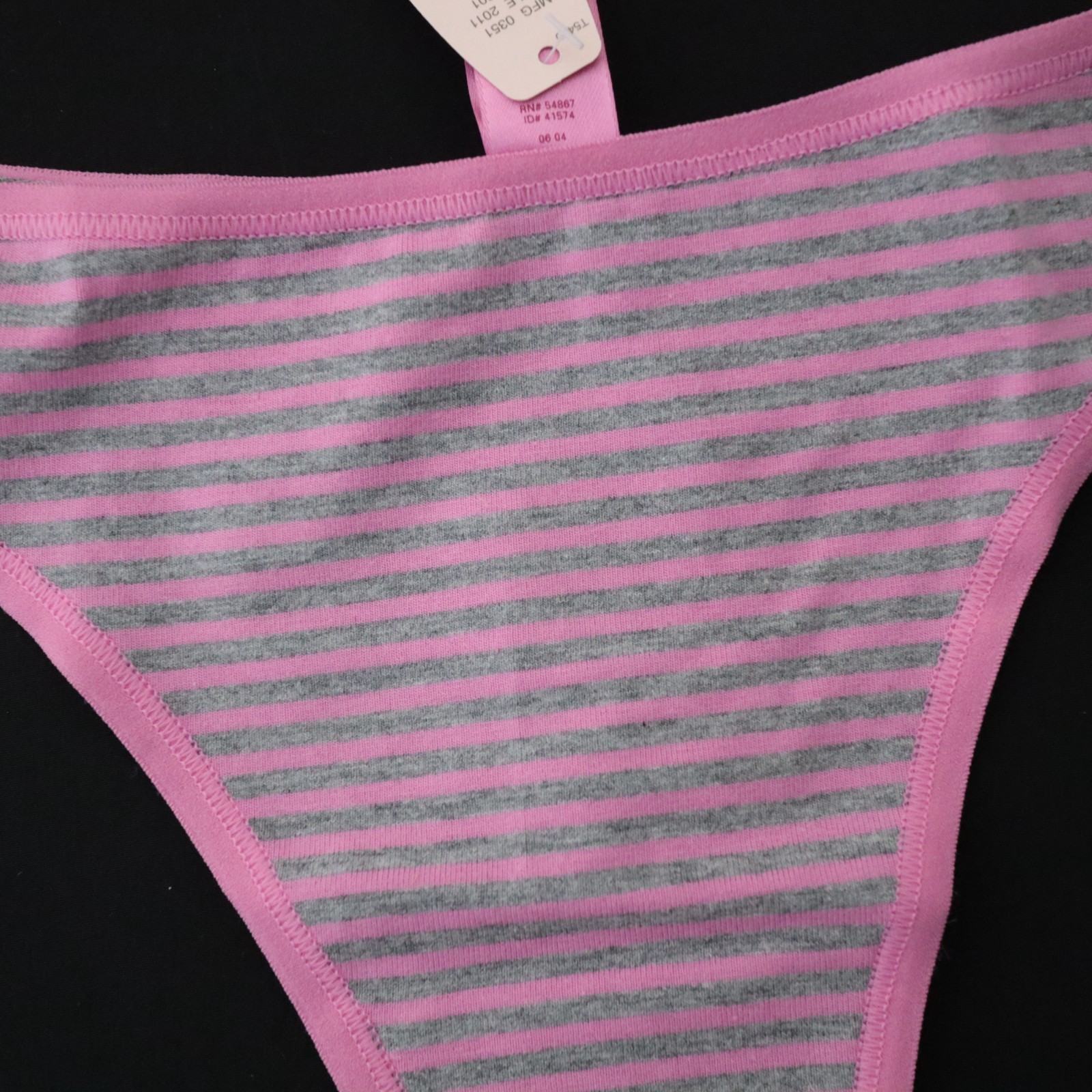 NEW Victoria’s Secret VTG PINK Rare Pattern Cotton Full Cut Thong Panty LARGE