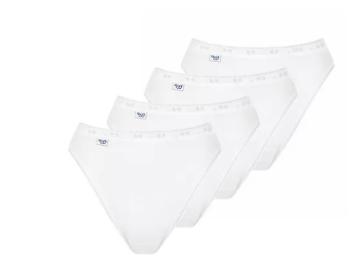 Sloggi TAI Briefs Knickers 4 Pack Basic 95% Cotton Low Rise White New Size 10
