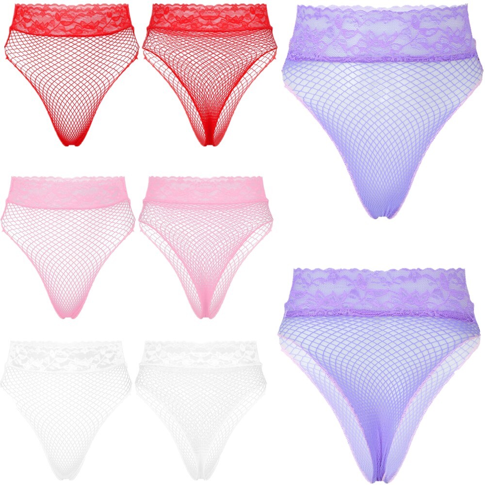 Women’s Fishnet Lace G-string Briefs Panties Thongs Lingerie Underwear Knickers