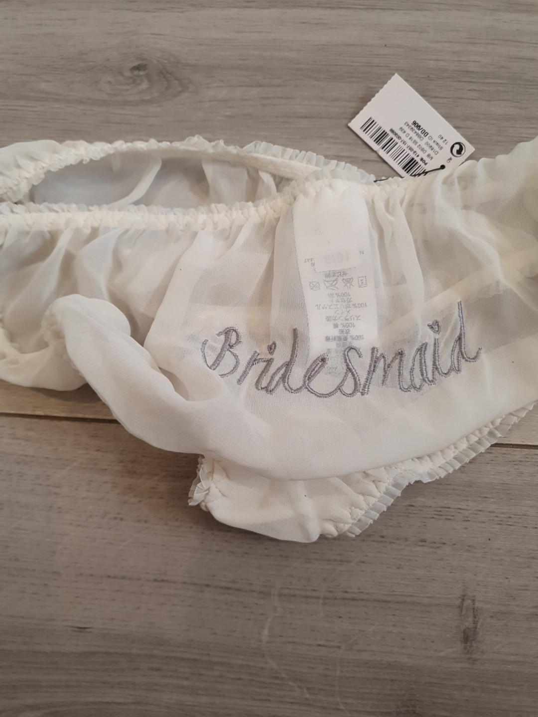 BNWT Next Ivory Chiffon & Blue Ribbon Embroidered Bridesmaid Panties Size 8