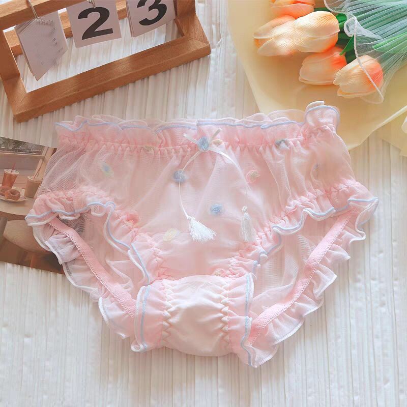Japanese Cute Girls Panties Transparent Lolita Princess Briefs Kawaii Underpants