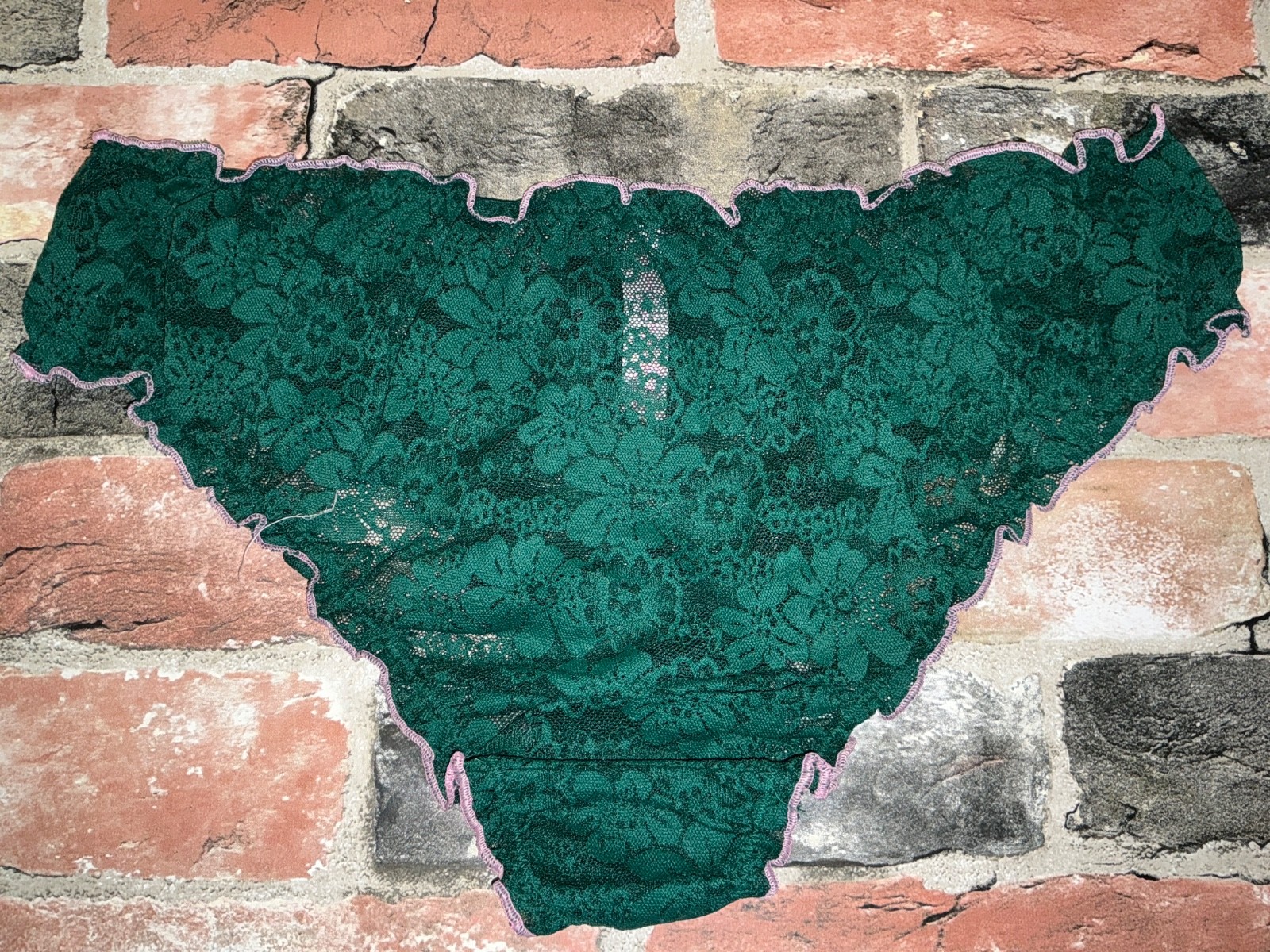 Victoria’s Secret Pink x LoveShackFancy Lace Bow Ruffle Cheeky Panties Green L