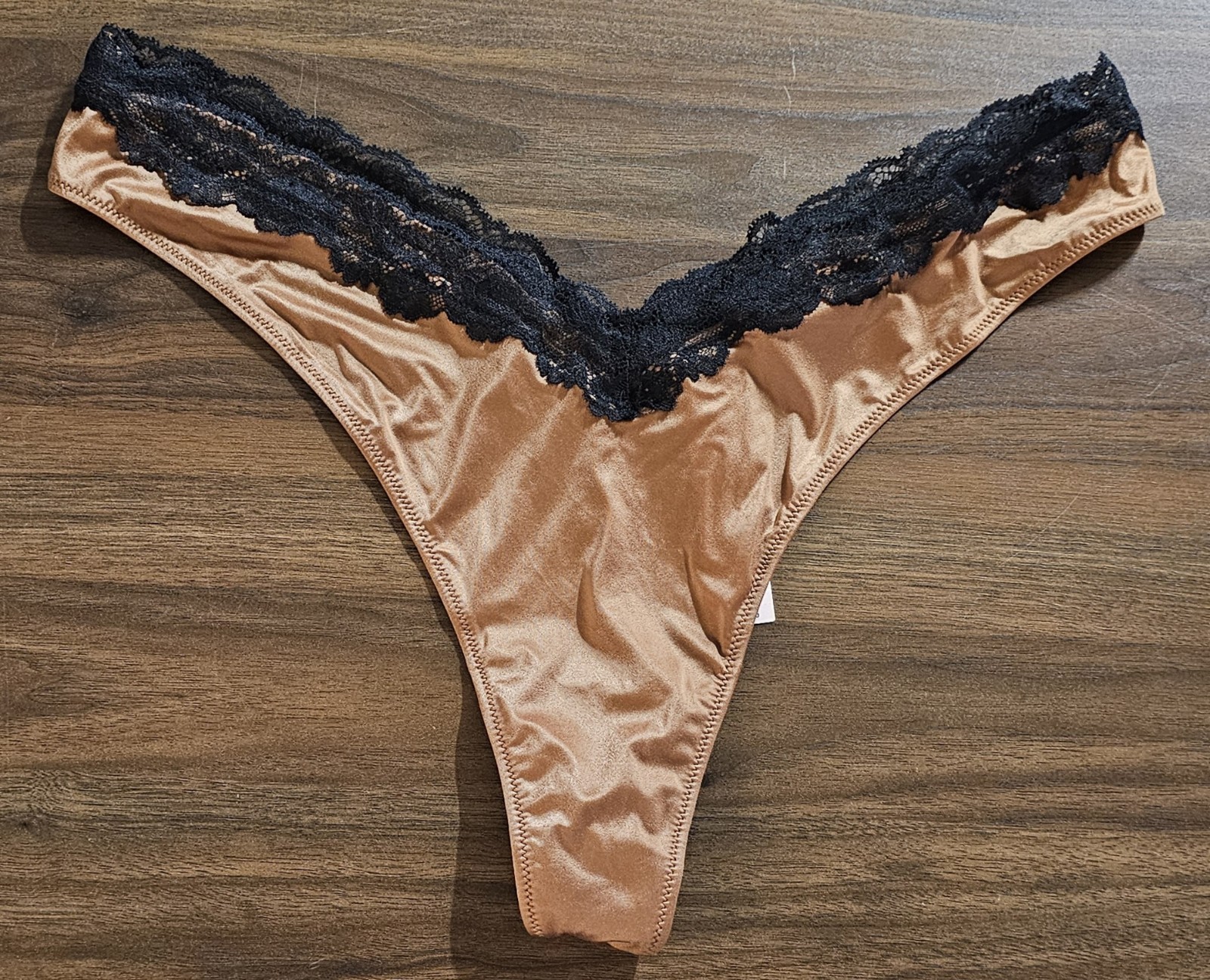 Size XL High-Leg Thong Victoria’s Secret Brown Black New With Tags