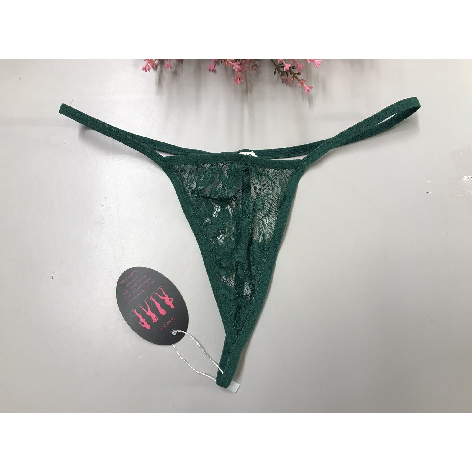 Women’s Avidlove Dark Green Lace String Thong Panty Sz Smalll (New)