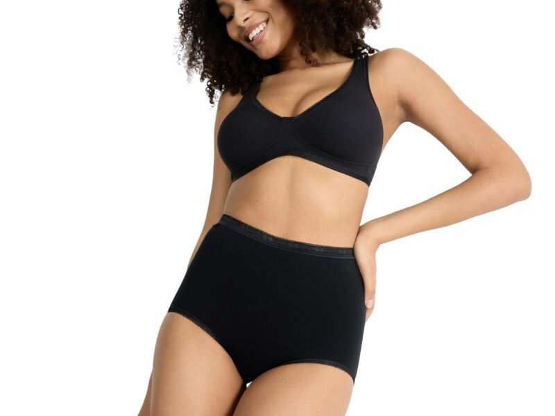 Sloggi Basic Pearl Maxi Brief High Waist Knickers 2 Pack 95% Cotton 10221635