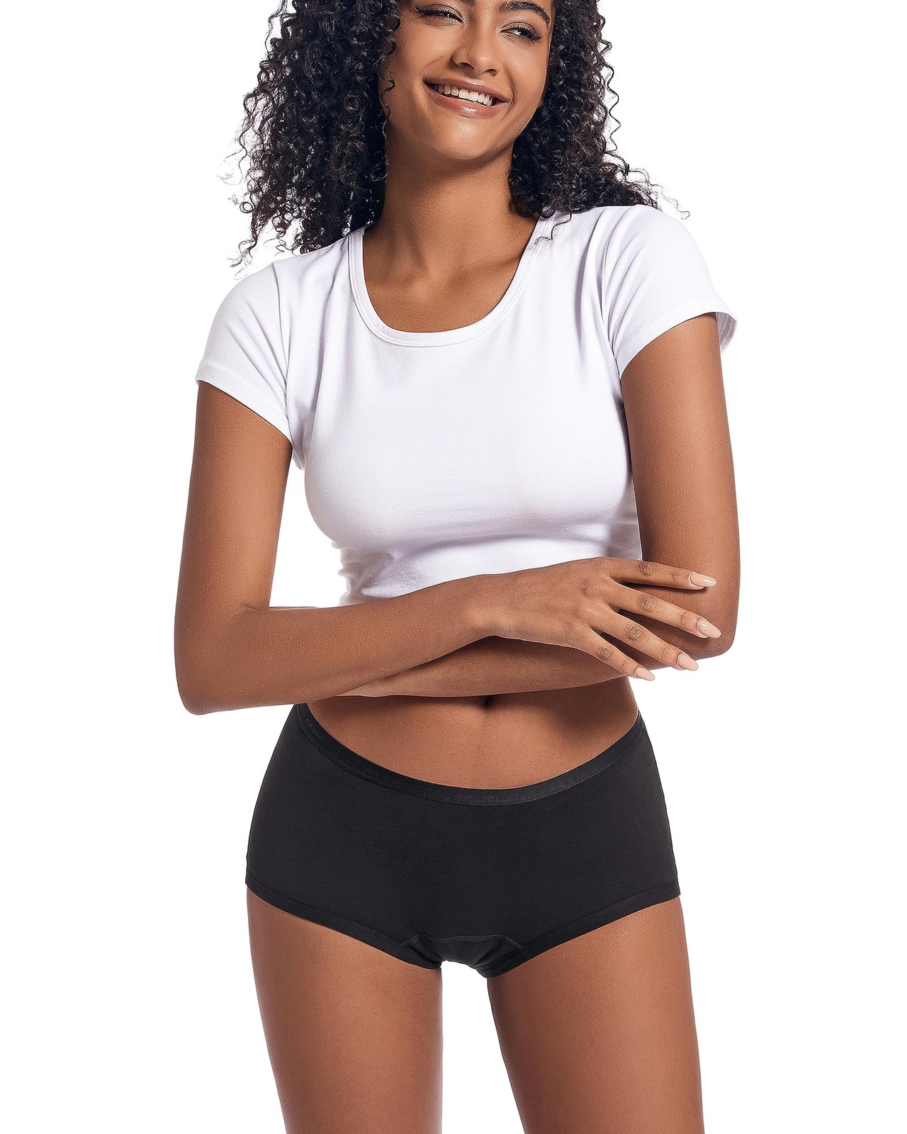 Organic Cotton Boyleg Period Underwear for Women & Teens Moderate Absorbency…