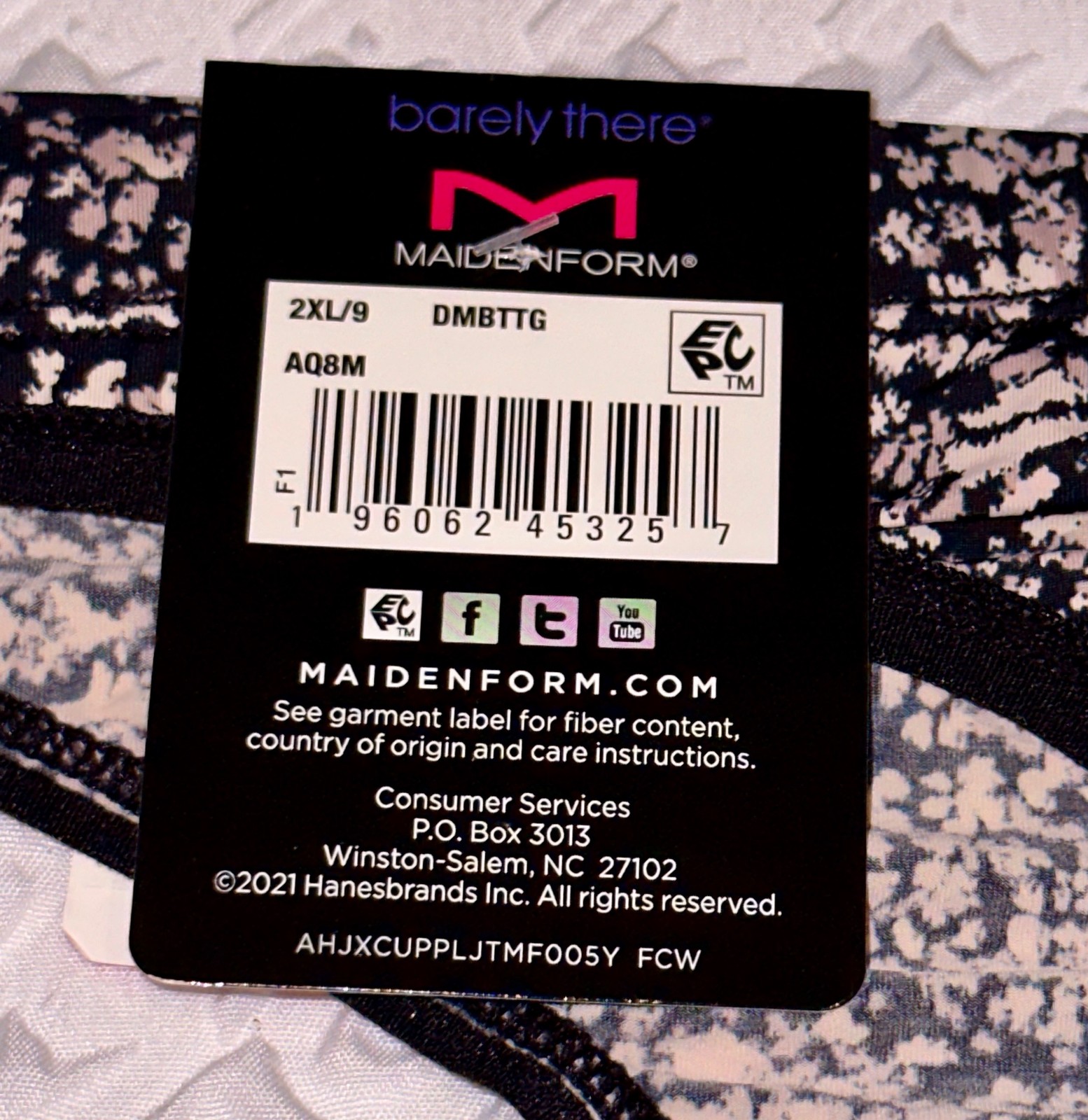 MAIDENFORM Barely There Wild Cameo Print Invisible Thong Panty Women S M L XL 2X