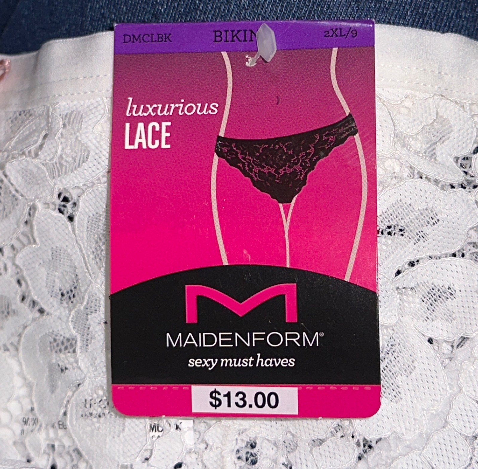MAIDENFORM Luxurious Sexy Must Allover Lace White Bikini Panty Womens Sz S 5