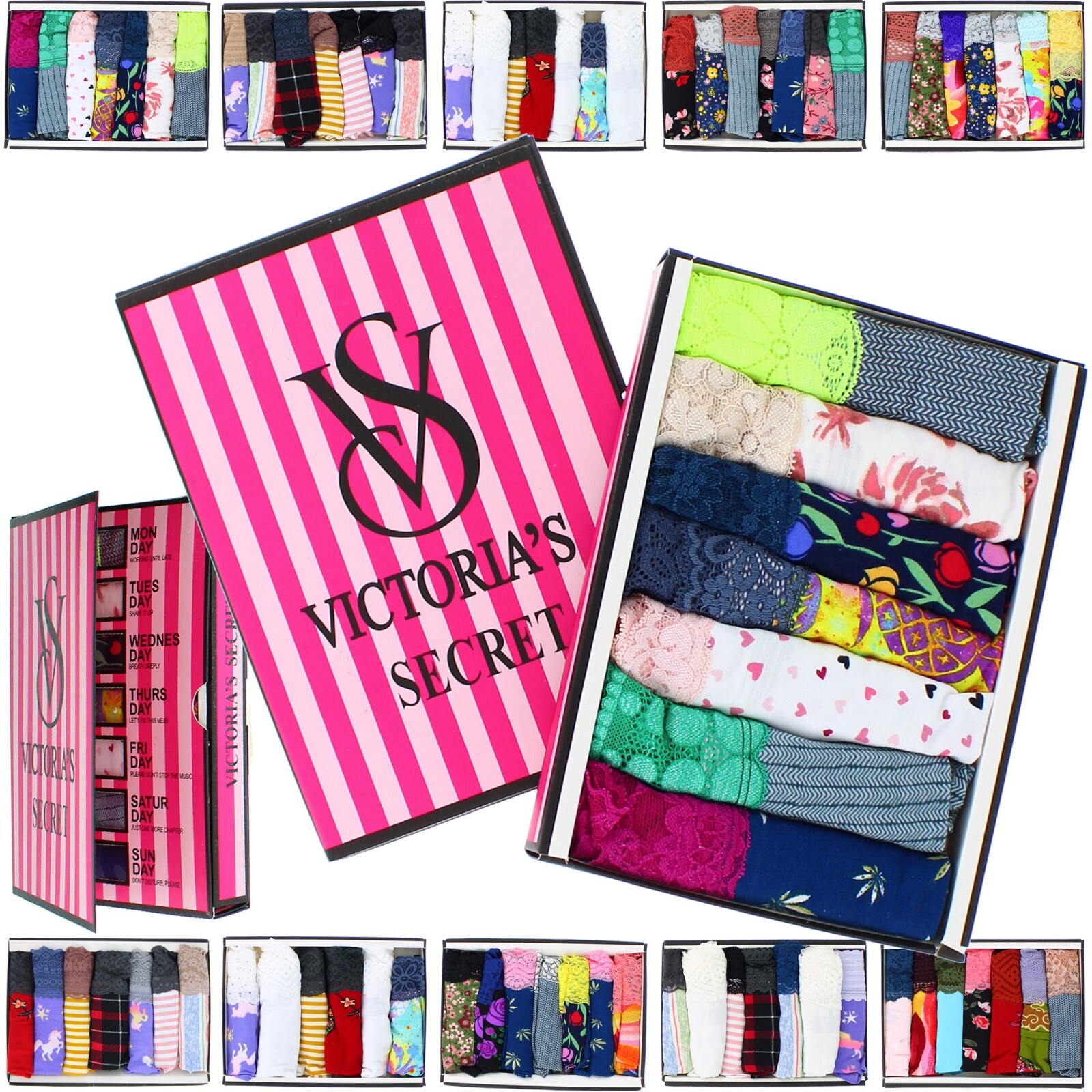Victoria’s Secret Panties, 7-Day Mystery Pack Bikini, Assorted Colors & Designs