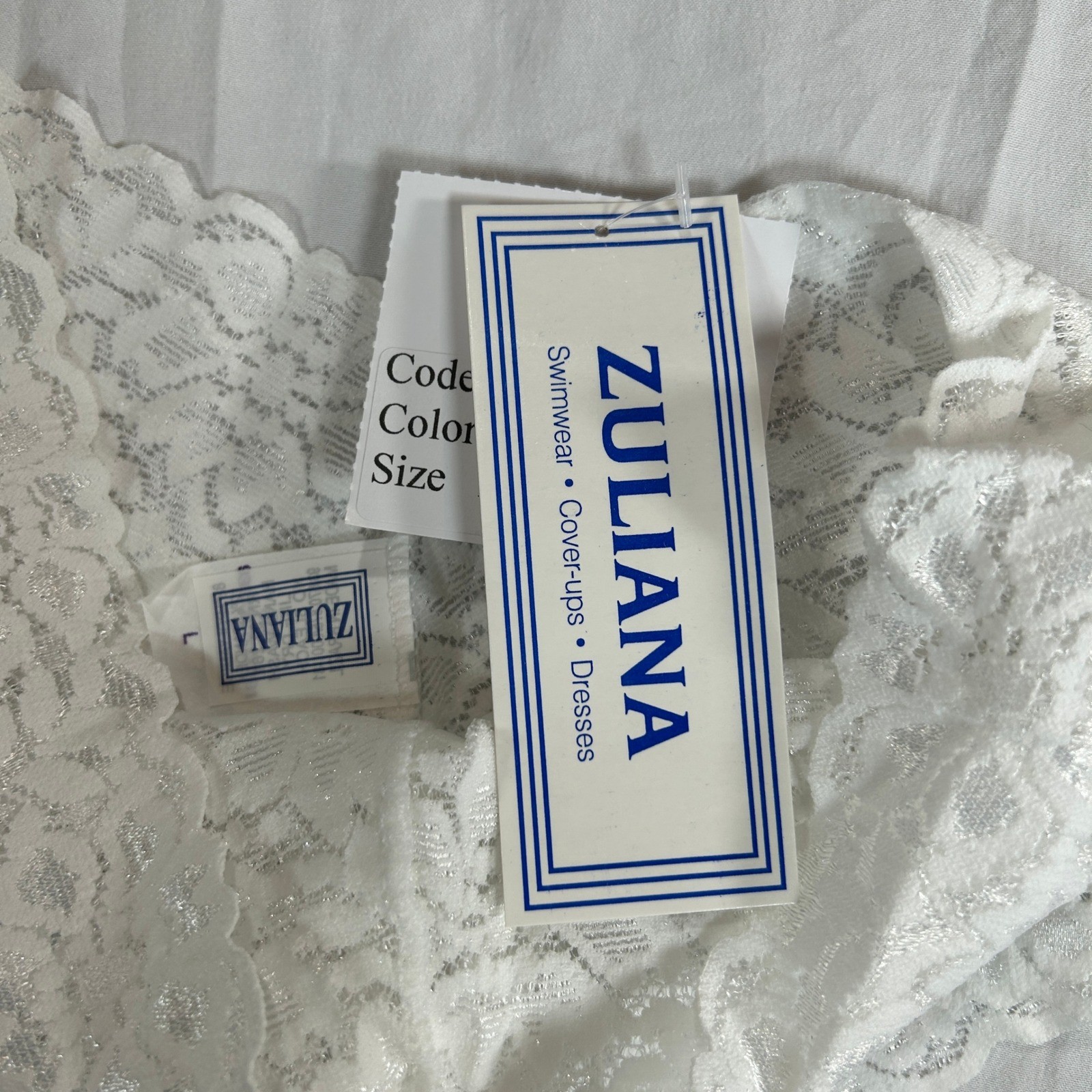 Zuliana VTG Y2K White Floral Lace Boy Short Panties NWT Size L Made Brazil NWT