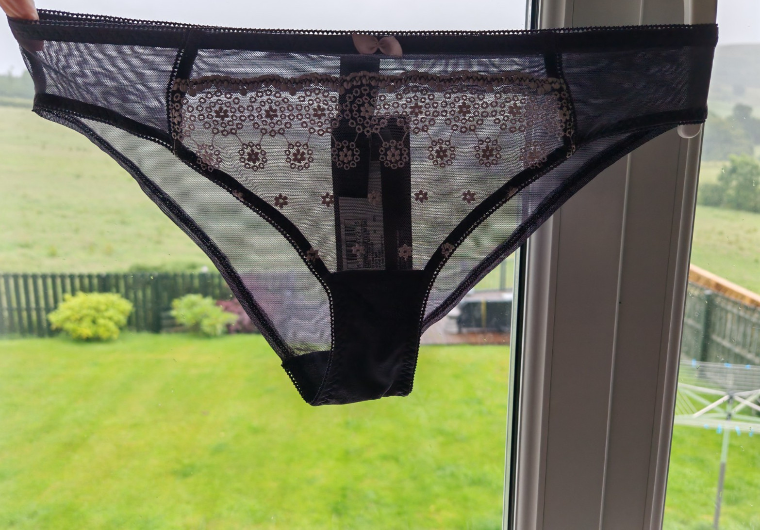 M&S Limited Grey & White Brazilian Knickers Size 12