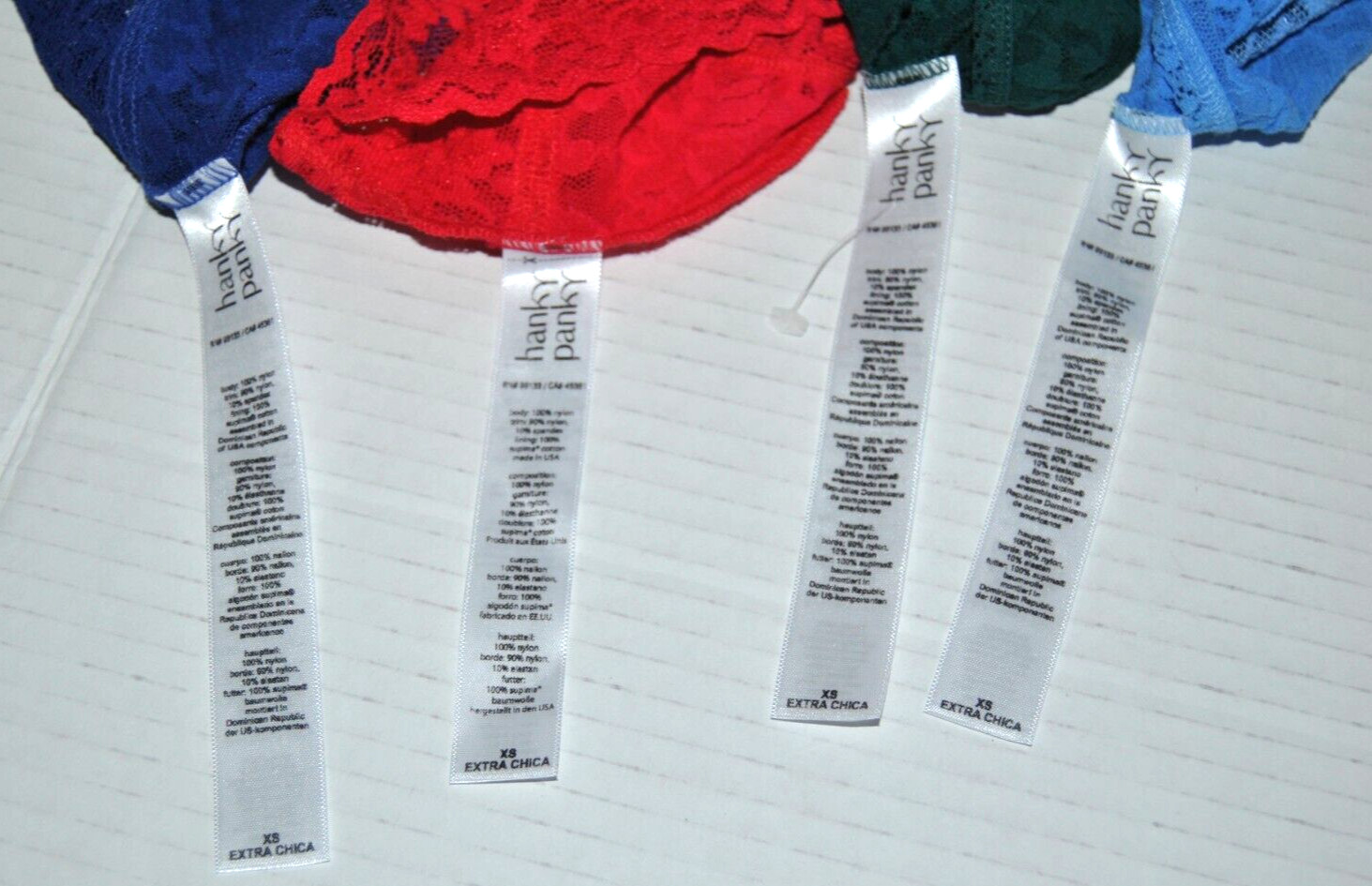 NWOT HANKY PANKY FRENCH BRIEFS SET OF 4 ASSORTED COLORS WOMEN’S SIZE XS