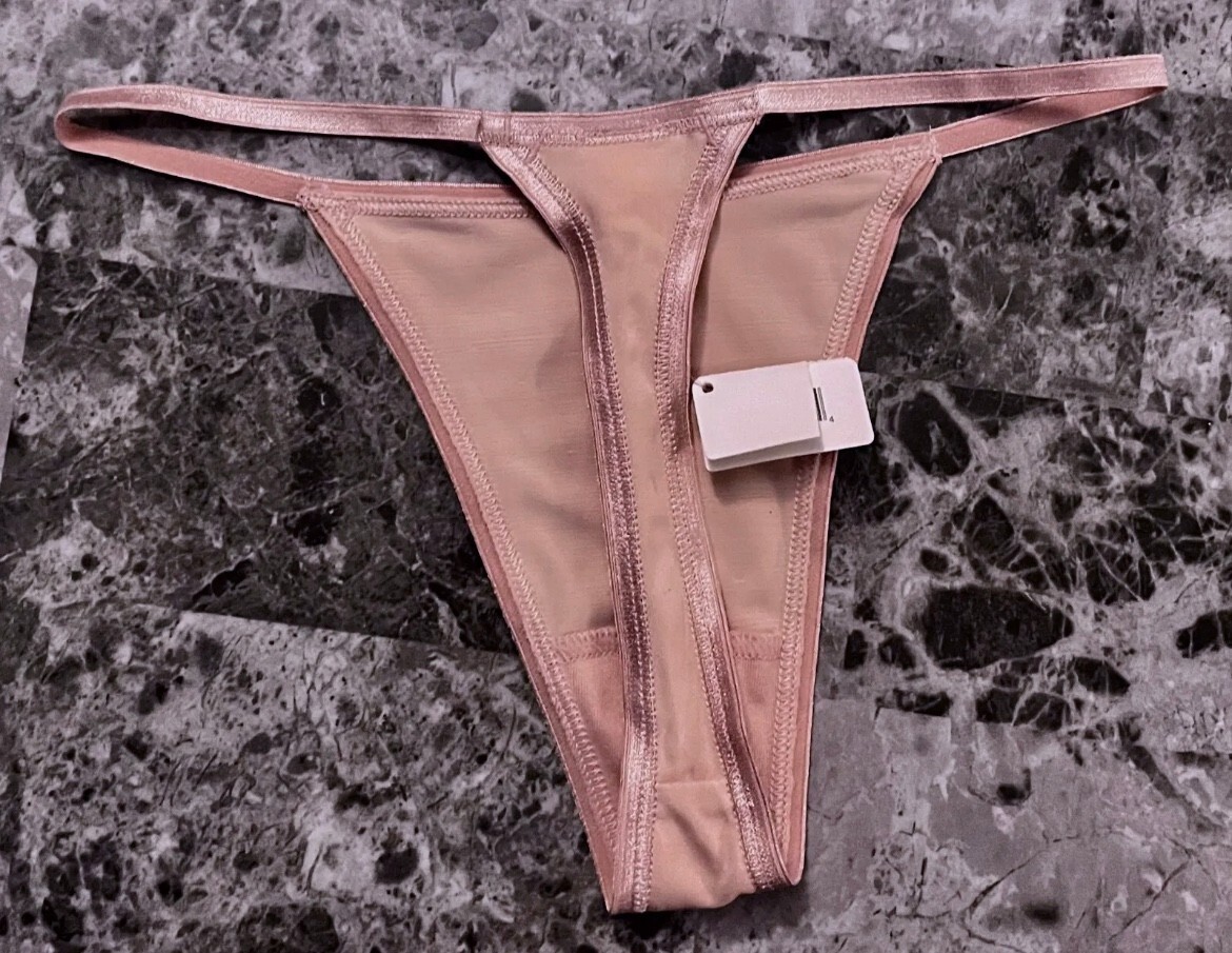 NWT GAP BODY XS PINK SMOOTH NYLON SPANDEX VINTAGE RARE THONG PANTIES 2003