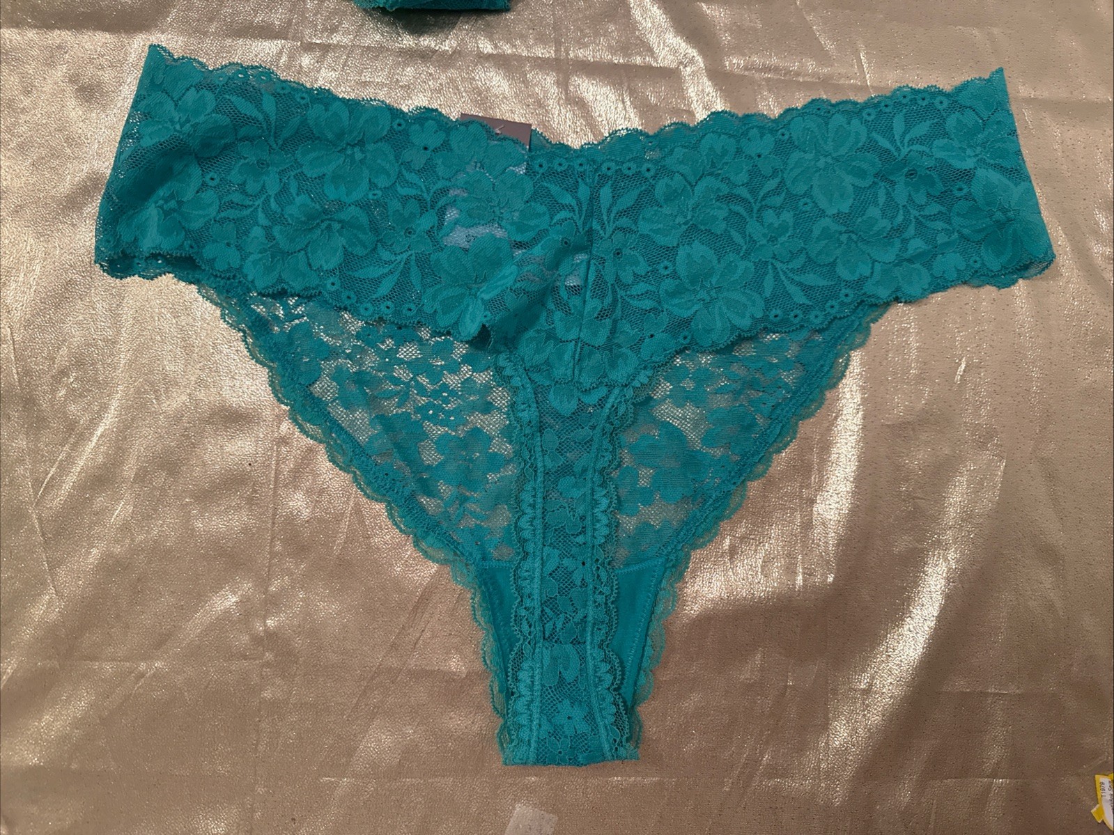 NWT 5 Pack Auden Lacy Stretchy Thong Style Panties Green Size 1X (18)