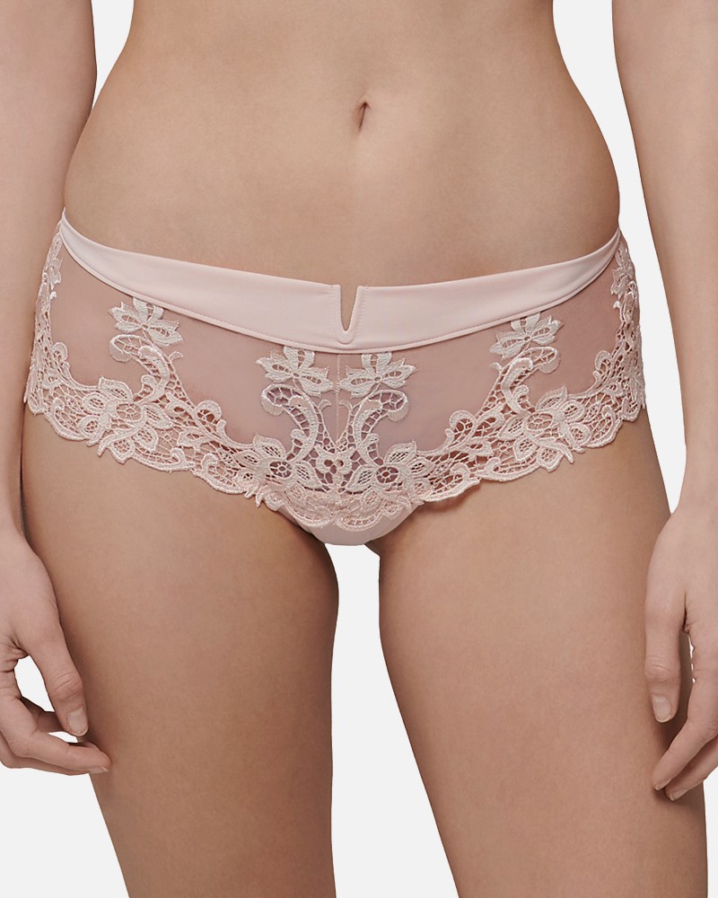 Simone Perele Women’s Pink Saga Lace Mesh Boyshorts Panty Size 2